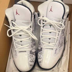 Jordan White and Black Athletic Shoes